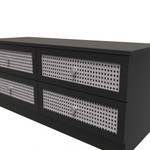 Rattan Black Ash 4 Drawer Bed Box