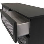 Rattan Black Ash 4 Drawer Bed Box
