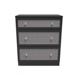 Rattan Black Ash 3 Drawer Deep Chest 