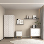 Dixie Dusty Grey and White 3 Piece Bedroom Set