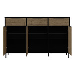 Madrid Black and Acacia Effect Large Sideboard