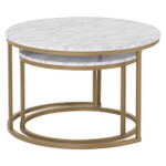 Dallas Gold and Marble Coffee Table Set