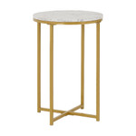 Dallas Gold and Marble Side Table