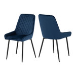 Pair of Avery Sapphire Blue Velvet Chairs
