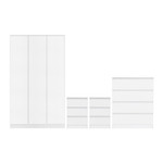 Malvern White 4 Piece Bedroom Set with 3 Door Wardrobe