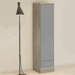 Nevada Grey and Oak 1 Door 1 Drawer Wardrobe