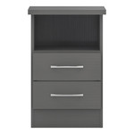 Nevada Grey 3D Effect 2 Drawer Bedside