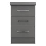 Nevada Grey 3D Effect 3 Drawer Bedside