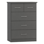 Nevada Grey 3D Effect 3+2 Drawer Chest