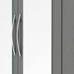Nevada Grey 3D Effect 3 Door 2 Drawer Mirrored Wardrobe