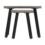 Quebec Concrete Effect and Black Wave Edge Nest of Tables