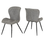 Set of 4 Quebec Grey Faux Leather Dining Chairs
