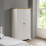 Toledo White and Oak 2 Door Wardrobe