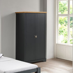 Toledo Grey and Oak 2 Door Wardrobe