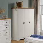 Toledo White and Oak 3 Door Wardrobe