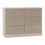 Nevada Oyster Gloss 6 Drawer Chest
