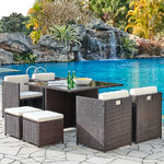 Venice Brown 9 Piece Cube Garden Set