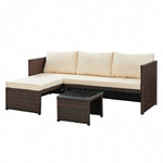 Havana Brown Corner Sofa Garden Set 