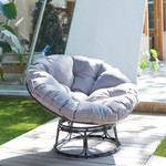 Monica Swivel Chair with Grey Cushions