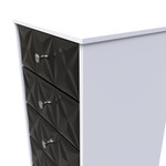 Pixel Black and White 5 Drawer Bedside Cabinet with Dark Scandinavian Legs