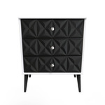 Pixel Black and White 3 Drawer Midi Chest with Dark Scandinavian Legs