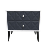 Pixel Indigo and White 2 Drawer Midi Chest with Dark Scandinavian Legs