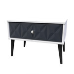 Pixel Indigo and White 1 Drawer Midi Chest with Dark Scandinavian Legs