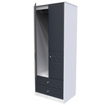 Pixel Indigo and White 2 Door 2 Drawer Wardrobe