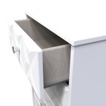 Pixel White 5 Drawer Bedside Cabinet with Dark Scandinavian Legs