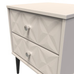 Pixel Kashmir Matt 2 Drawer Bedside Cabinet with Dark Scandinavian Legs