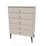 Pixel Kashmir Matt 5 Drawer Chest with Dark Scandinavian Legs