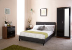 Faux Leather Black Bed in a Box