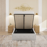 Hollywood White Diamante Backed Ottoman Bed (5' King Size)