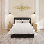 Hollywood Black Diamante Backed Ottoman Bed