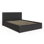 End Lift Ottoman Bed in Black Faux Leather (4' Small Double)