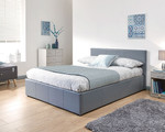 Side Lift Ottoman Bed in Grey Faux Leather