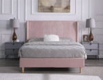 Amelia Pink Velvet Bed