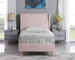 Amelia Pink Velvet Bed