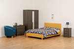 Prado Mustard Yellow Fabric Bed Frame (4'6" Double)