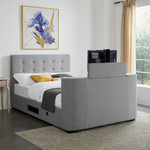 Mayfair Grey Fabric TV Bed Frame