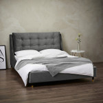 Sloane Grey Velvet Bed Frame (5' King Size)