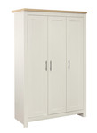 Highgate Cream and Oak 3 Door Wardrobe