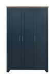 Highgate Navy and Oak 3 Door Wardrobe