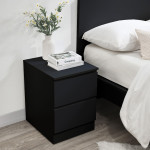 Oslo Black 2 Drawer Bedside Table 