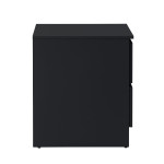 Oslo Black 2 Drawer Bedside Table 