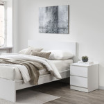 Oslo White 2 Drawer Bedside Table