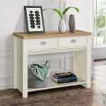 Highgate Cream and Oak 2 Drawer Console