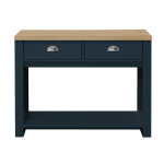 Highgate Navy and Oak 2 Drawer Console