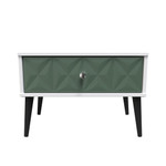 Pixel Labrador Green and White 1 Drawer Midi Chest with Dark Scandinavian Legs