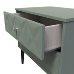 Pixel Reed Green and White 2 Drawer Midi Chest with Dark Scandinavian Legs